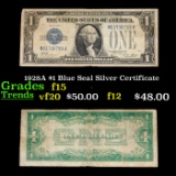1928A $1 Blue Seal Silver Certificate Grades f+