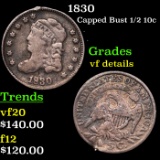 1830 Capped Bust Half Dime 1/2 10c Grades vf details