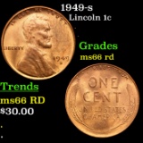 1949-s Lincoln Cent 1c Grades GEM+ Unc RD