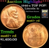 1946-s Lincoln Cent TOP POP! 1c Graded GEM++ RD By USCG