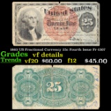 1863 US Fractional Currency 25c Fourth Issue Fr-1307 Grades vf details