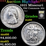 ***Auction Highlight*** 1921 Missouri Old Commem Half Dollar 50c Graded GEM+ Unc BY USCG (fc)