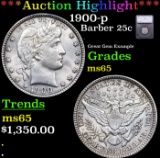 ***Auction Highlight*** 1900-p Barber Quarter 25c Graded ms65 By SEGS (fc)