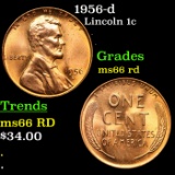 1956-d Lincoln Cent 1c Grades GEM+ Unc RD