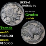1935-d Buffalo Nickel 5c Grades Choice+ Unc