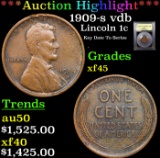 ***Auction Highlight*** 1909-s vdb Lincoln Cent 1c Graded xf+ BY USCG (fc)