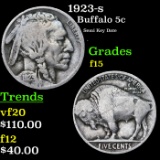 1923-s Buffalo Nickel 5c Grades f+