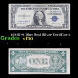 1935E $1 Blue Seal Silver Certificate Grades vf++