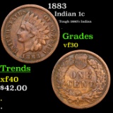 1883 Indian Cent 1c Grades vf++