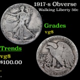 1917-s Obverse Walking Liberty Half Dollar 50c Grades vg, very good