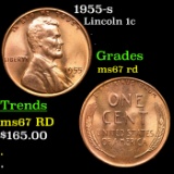 1955-s Lincoln Cent 1c Grades GEM++ Unc RD