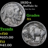 1920-s Buffalo Nickel 5c Grades f+