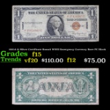 1935A $1 Silver Certificate Hawaii WWII Emergency Currency Rare PC Block Grades f+