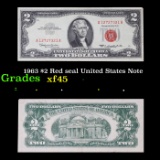 1963 $2 Red seal United States Note Grades xf+