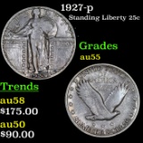 1927-p Standing Liberty Quarter 25c Grades Choice AU