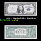 1957 $1 Blue Seal Silver Certificate Grades Choice AU/BU Slider