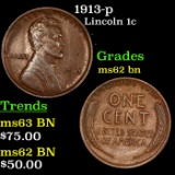 1913-p Lincoln Cent 1c Grades Select Unc BN