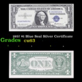 1957 $1 Blue Seal Silver Certificate Grades Select CU