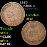 1883 Indian Cent 1c Grades xf