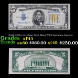 1934A $5 Silver Certificate North Africa WWII Emergency Currency Grades xf+