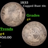 1833 Capped Bust Dime 10c Grades g, good