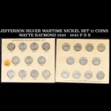 JEFFERSON SILVER WARTIME NICKEL SET 11 COINS WAYTE RAYMOND 1942 - 1945 P D S