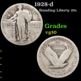 1928-d Standing Liberty Quarter 25c Grades vg+