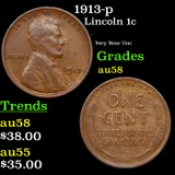 1913-p Lincoln Cent 1c Grades Choice AU/BU Slider
