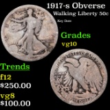 1917-s Obverse Walking Liberty Half Dollar 50c Grades vg+.
