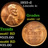 1955-d Lincoln Cent 1c Grades GEM++ RD