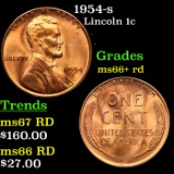 1954-s Lincoln Cent 1c Grades GEM++ RD