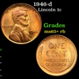 1946-d Lincoln Cent 1c Grades Gem+ Unc RB