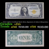 1935A $1 Silver Certificate North Africa, Signatures of Julian & Morgenthau Grades vf+