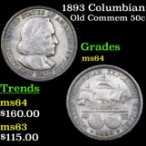 1893 Columbian Old Commem Half Dollar 50c Grades Choice Unc