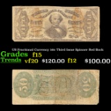 US Fractional Currency 50c Third Issue Spinner Red Back Grades f+