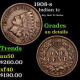 1908-s Indian Cent 1c Grades AU Details