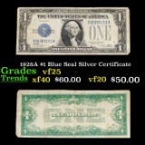 1928A $1 Blue Seal Silver Certificate Grades vf+