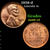 1958-d Lincoln Cent 1c Grades GEM+ Unc RD