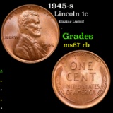 1945-s Lincoln Cent 1c Grades GEM++ Unc RB