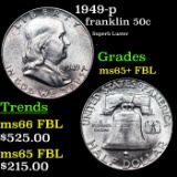 1949-p Franklin Half Dollar 50c Grades GEM+ FBL