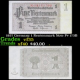 1937 Germany 1 Rentenmark Note P# 173B Grades vf++