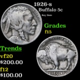 1926-s Buffalo Nickel 5c Grades f+