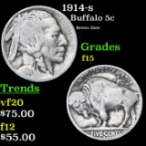 1914-s Buffalo Nickel 5c Grades f+