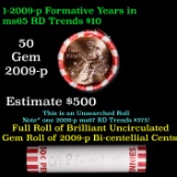 Shotgun Lincoln 1c roll, 2009-p Formative Years 50 pcs Brandt Wrapper.