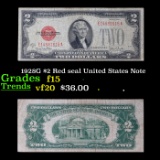 1928G $2 Red seal United States Note Grades f+