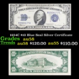 1934C $10 Blue Seal Silver Certificate Grades Choice AU/BU Slider