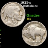 1925-s Buffalo Nickel 5c Grades f+