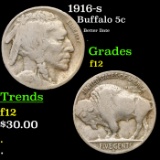 1916-s Buffalo Nickel 5c Grades f, fine