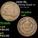 1858 SL Flying Eagle Cent 1c Grades vg, very good