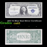 1957 $1 Blue Seal Silver Certificate Grades Select CU